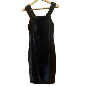 BCBGeneration velvet cowl neck sleeveless sheath dress black new